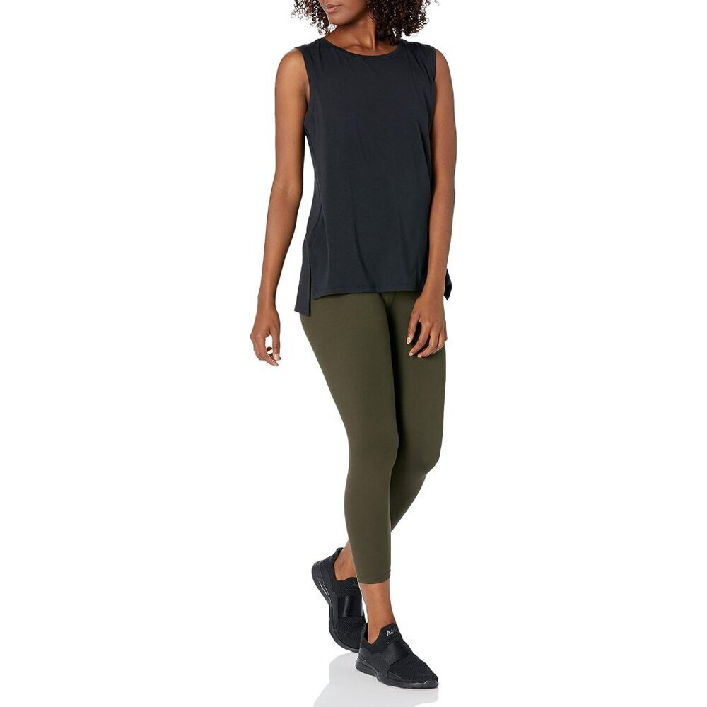 Women's Cotton Yoga Tank Top Plus Size Relaxed Fit Breathable Stretch - Picture 4 of 6